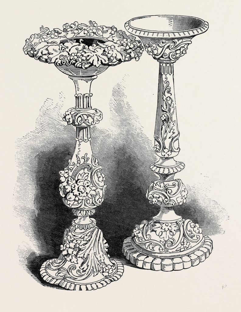 Detail of Porcelain and Earthenware Flower Stands by Anonymous
