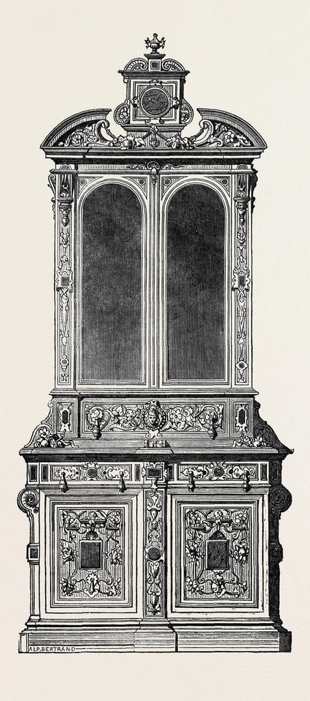 Detail of Walnut Wood Cabinet by Anonymous
