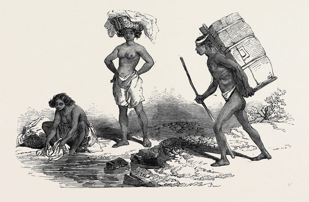 Detail of Native Women and Native Porter by Anonymous