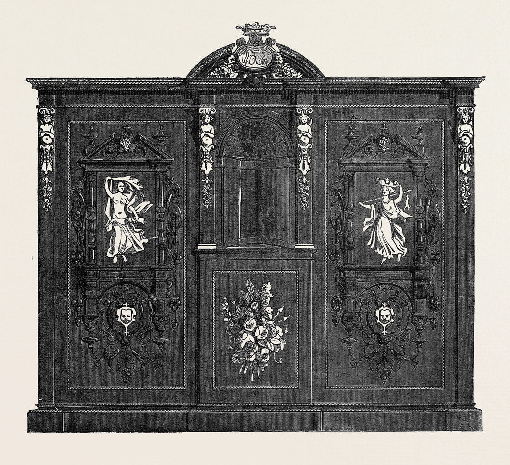 Detail of Bookcase in Ebony, Great Exhibition by Anonymous
