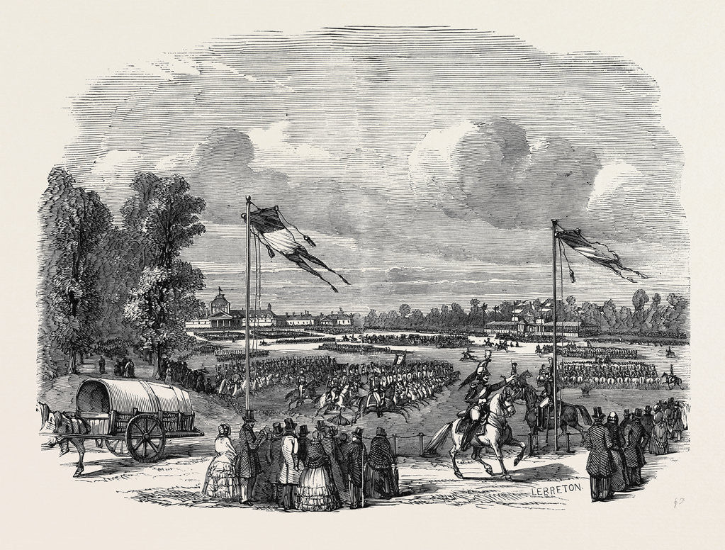 Detail of The Great Exhibition Fetes at Paris, Grand Review in the Champ De Mars by Anonymous