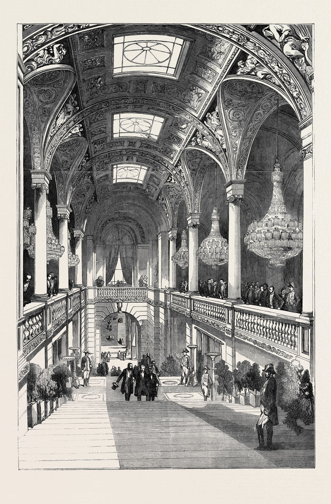 Detail of Great Exhibition Fetes at Paris, Hotel De Ville, the Grand Staircase by Anonymous