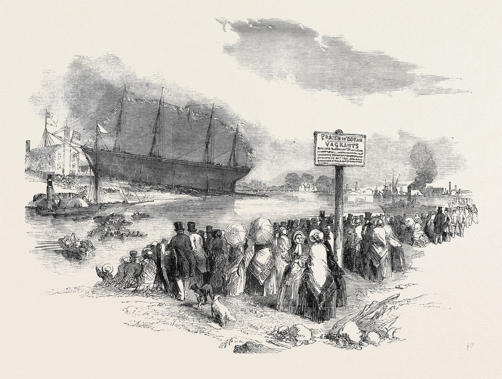Detail of Launch of the Glasgow Screw Steamship, at the Mouth of the Kelvin, on Saturday Last by Anonymous
