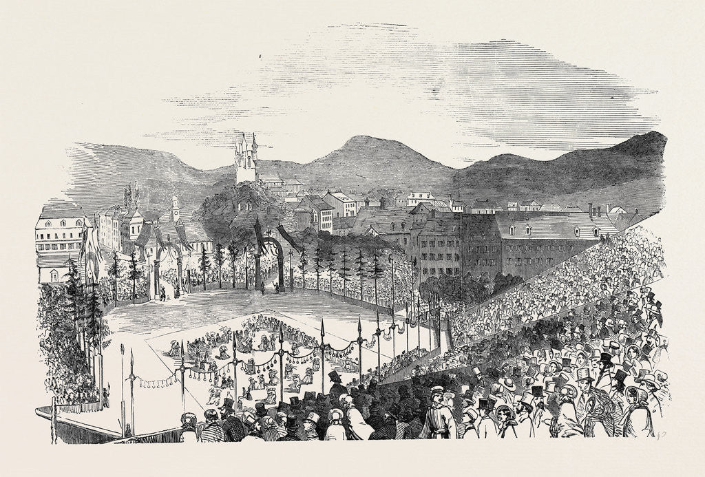 Detail of The Ceremony in the Marketplace of Vevey, La Fete Des Vignerons, at Vevey by Anonymous