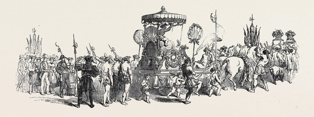 Detail of La Fete Des Vignerons, at Vevey: The People Walking on the Left Represent Winter by Anonymous