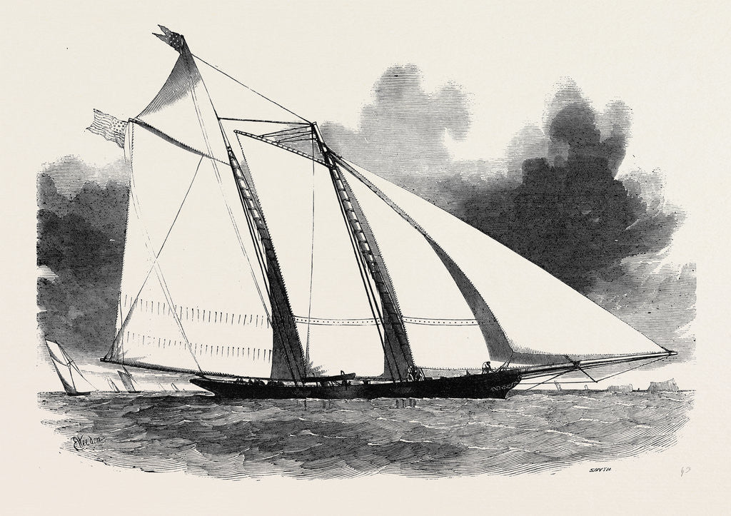 Detail of The Schooner Yacht America by Anonymous