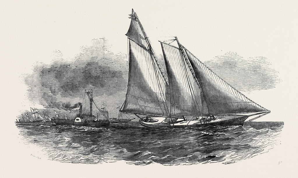 Detail of The Match by the Club of All Nations at Cowes, the America Yacht Making a Start Ahead by Anonymous