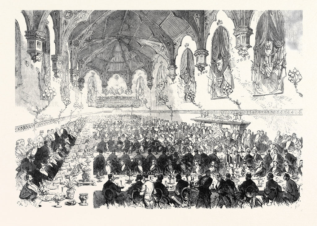 Detail of The Majority of the Duke of Norfolk: Dinner in the Barons' Hall Arundel Castle 1869 by Anonymous