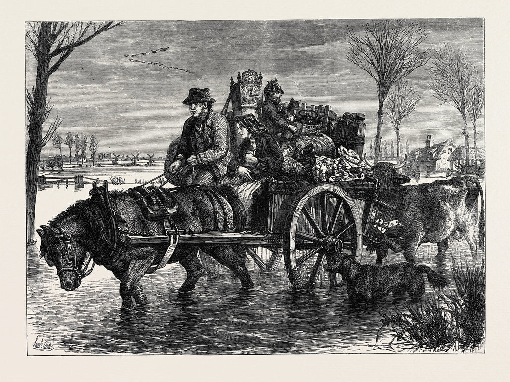 Detail of Flooded Out in Lincolnshire UK 1869 by Anonymous