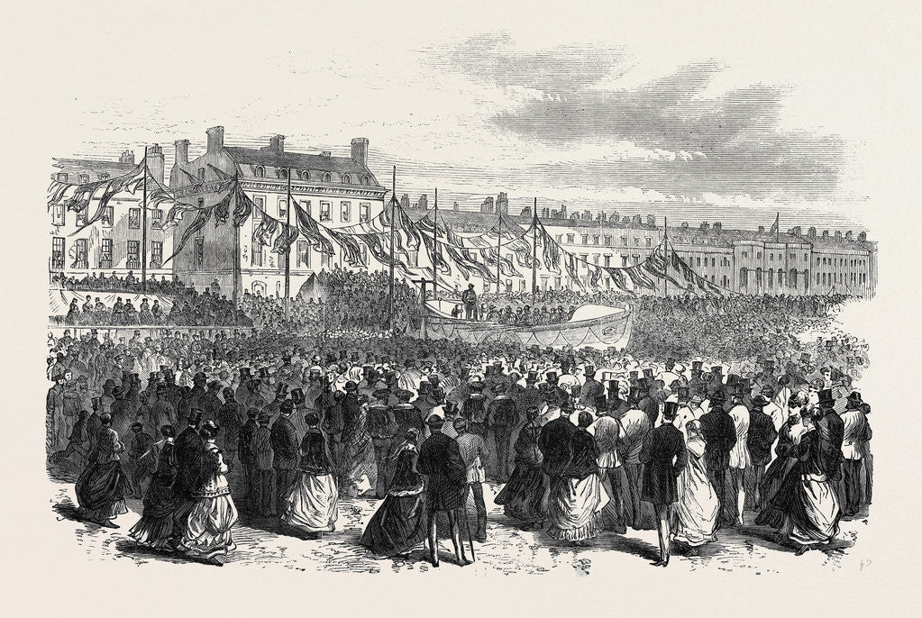 Detail of Launch of a Life Boat at Weymouth 1869 by Anonymous