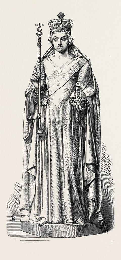 Detail of Statue of the Queen at Canterbury Cathedral 1869 by Anonymous