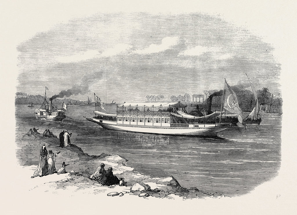 Detail of The Prince and Princess of Wales in Egypt: The Dahabieh or Nile Boat for the Prince and Princess 1869 by Anonymous