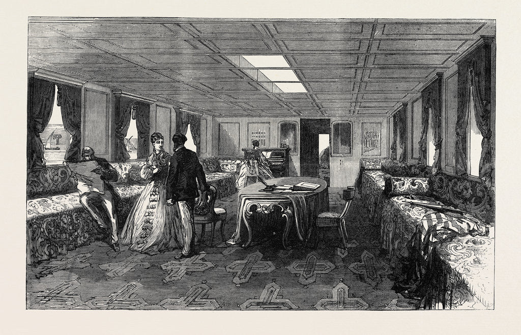 Detail of The Prince and Princess of Wales in Egypt: Saloon of the Dahabieh or Nile Boat 1869 by Anonymous