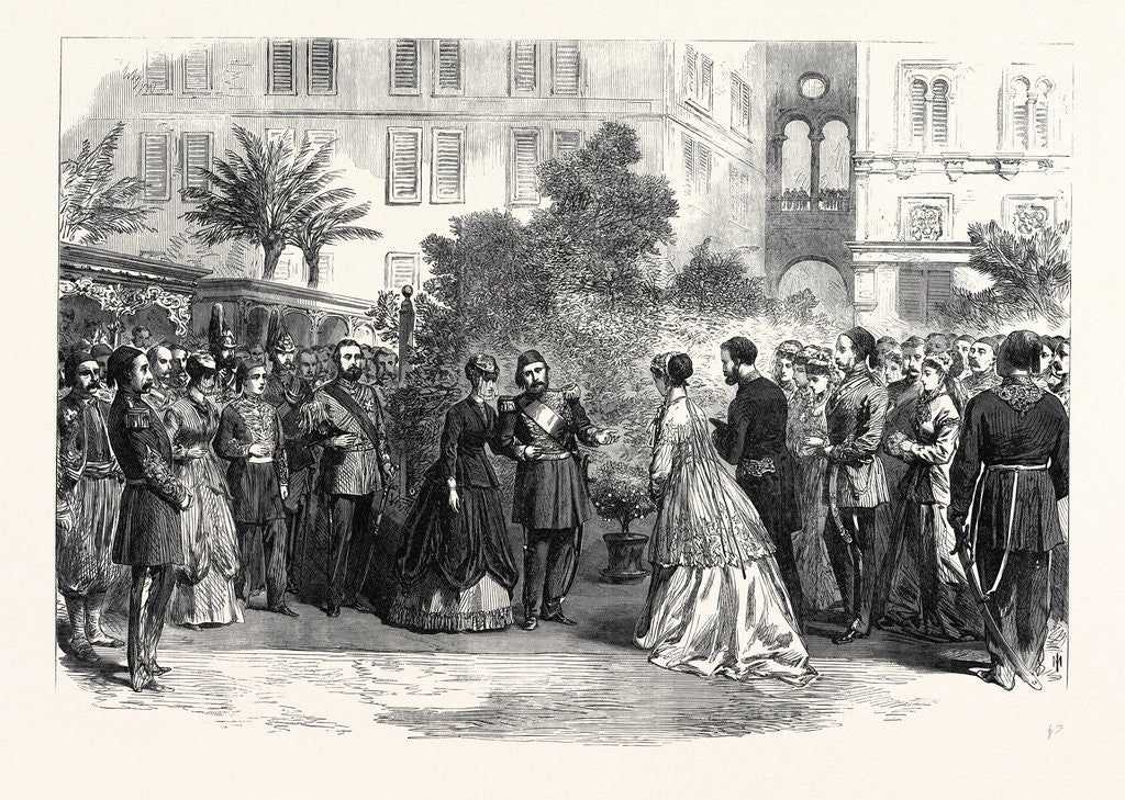 Detail of The Prince and Princess of Wales in Egypt: Reception of Their Royal Highnesses by the Viceroy of Egypt at Cairo 1869 by Anonymous