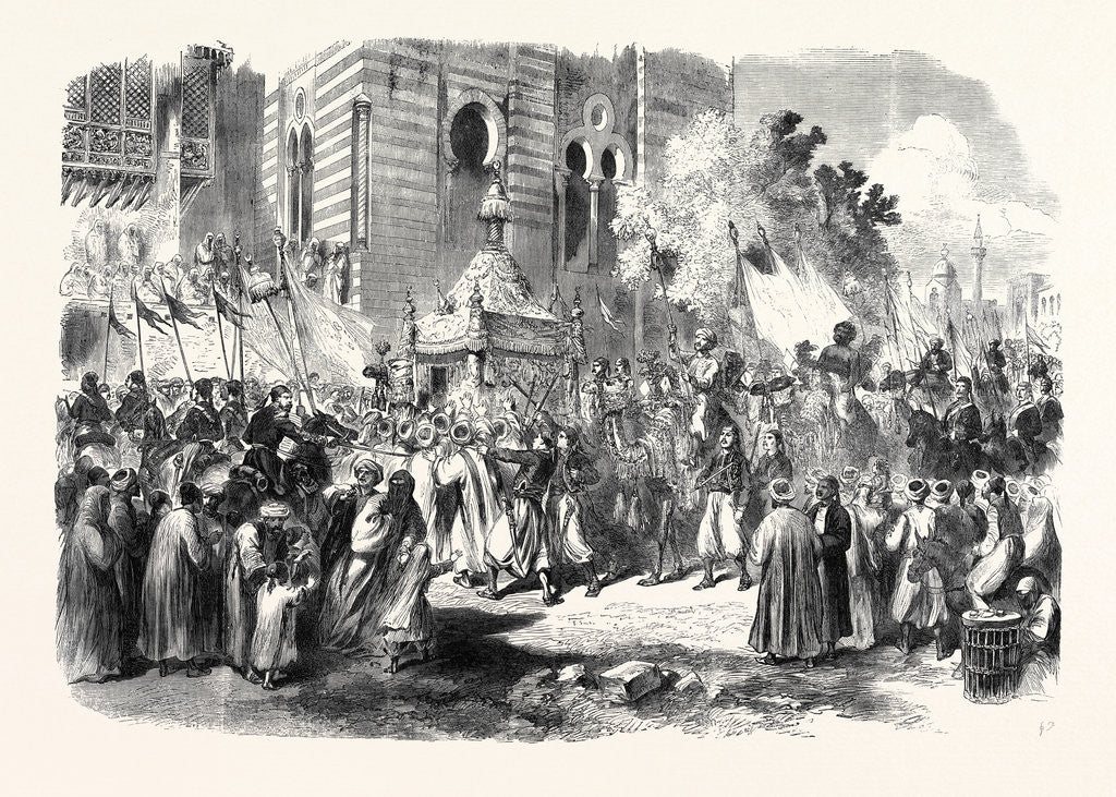 Detail of The Prince and Princess of Wales in Egypt: Procession of the Holy Carpet at Cairo 1869 by Anonymous