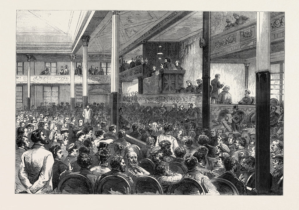 Detail of The Right of Meeting at Paris: M. Ducasse Speaking at the Salle Des Folies-Belleville 1869 France by Anonymous