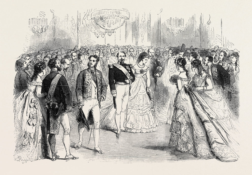 Detail of A State Ball at the Tuileries: Presentations to the Emperor and Empress Before the Ball Paris France 1869 by Anonymous