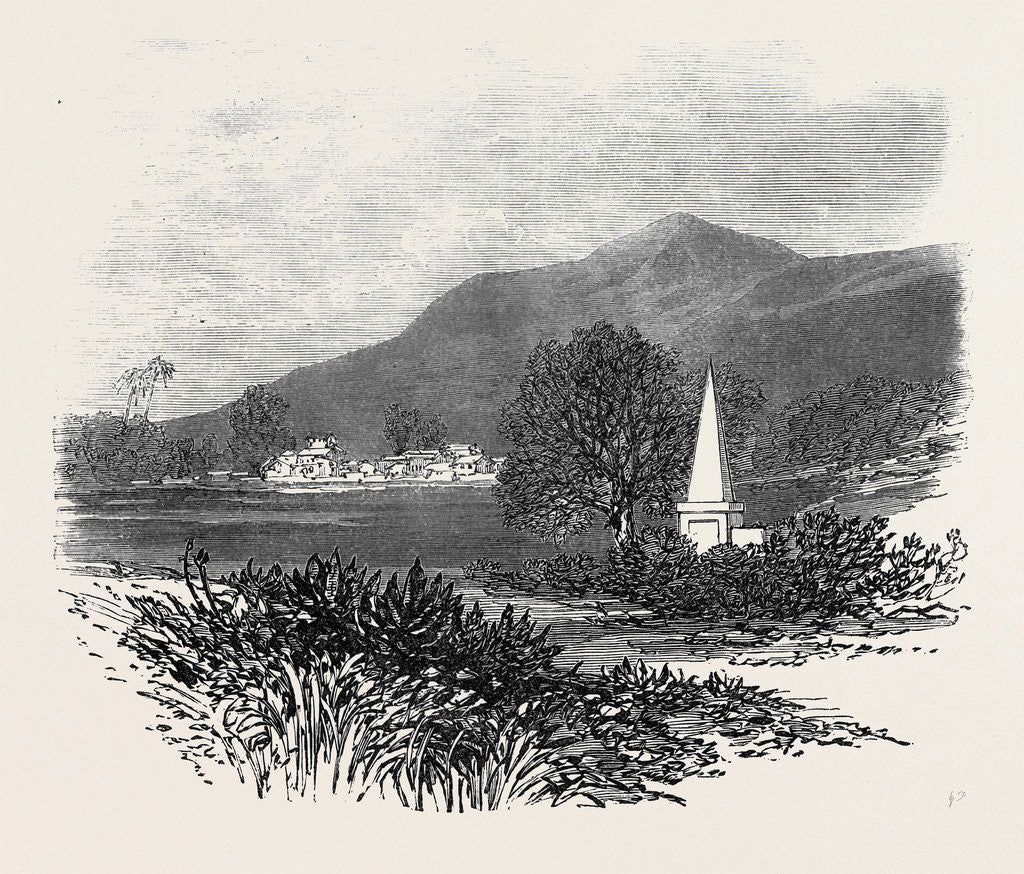 Detail of Machurda Village India with the Tomb of Captains Latouche and Hebbert Killed in Conflict with the Wagheers 1869 by Anonymous