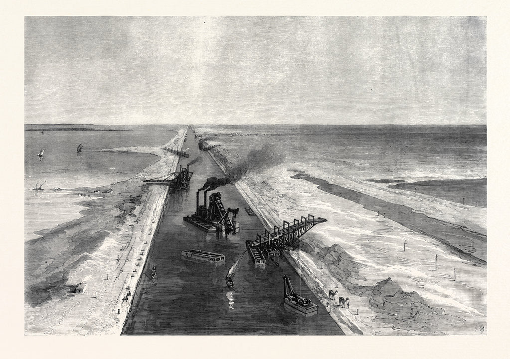 Detail of The Isthmus of Suez Maritime Canal Near Kantara 1869 by Anonymous