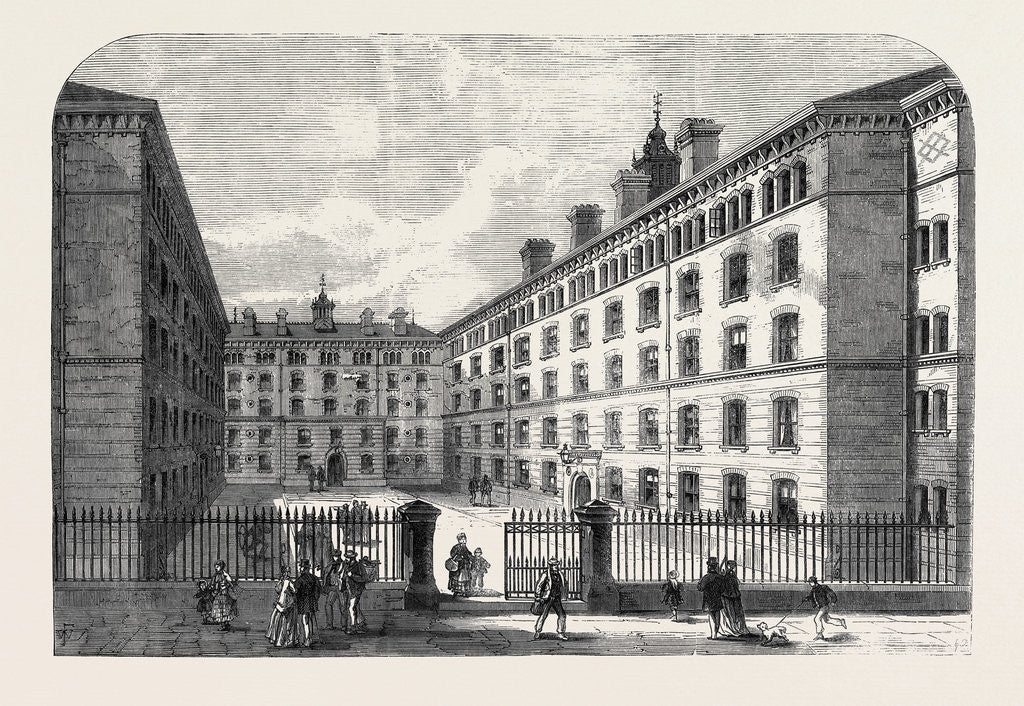 Detail of Peabody Square Westminster for the Dwellings of the Poor London UK 1869 by Anonymous
