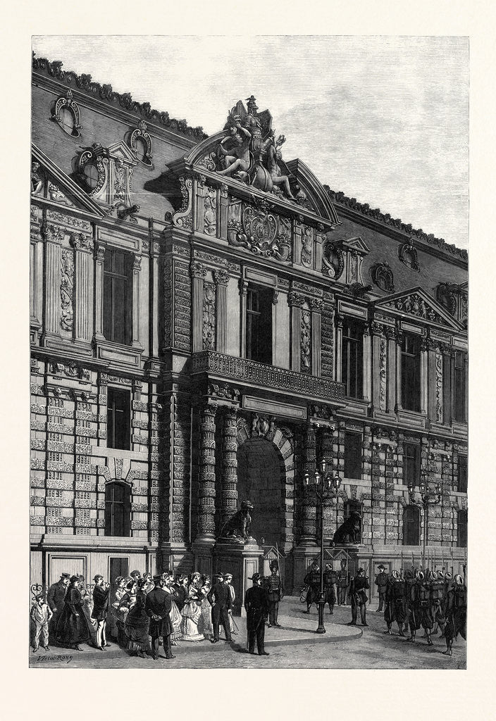 Detail of New Buildings of the Tuileries: The Emperor's Gateway Paris France 1869 by Anonymous