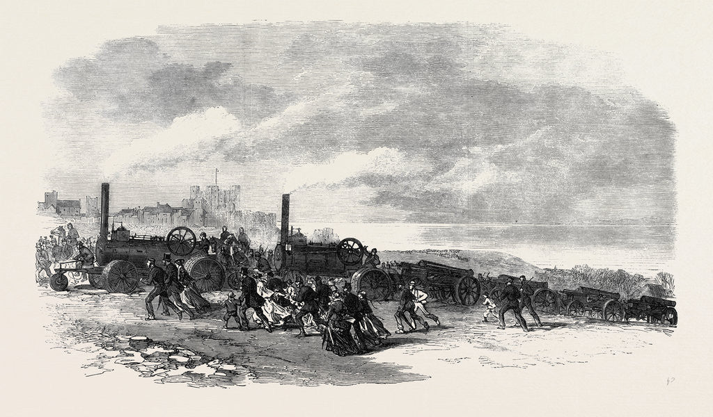 Detail of The Volunteer Review at Dover: Traction Engines Bringing Volunteer Artillery Into Position UK 1869 by Anonymous