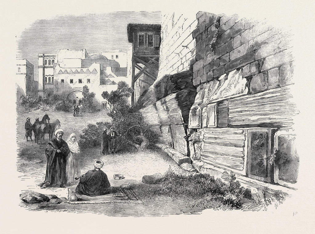 Detail of The Explorations at Jerusalem: Robinson's Arch Haram Wall 1869 by Anonymous