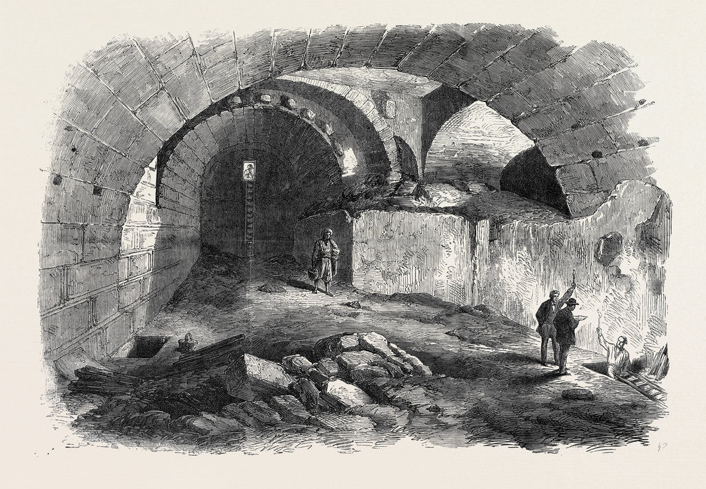 Detail of The Explorations at Jerusalem: Wilson's Arch Haram Wall 1869 by Anonymous