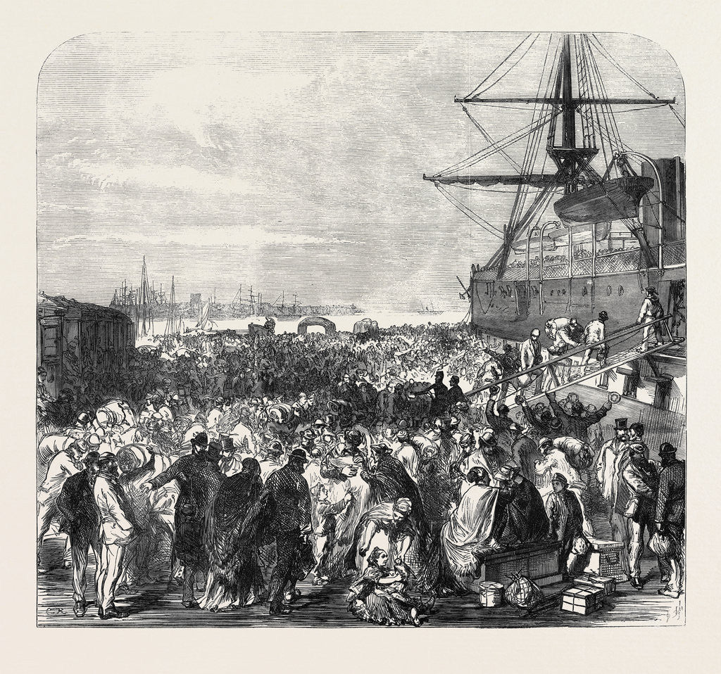 Detail of Embarkation of Dockyard Workmen As Emigrants at Portsmouth UK 1869 by Anonymous
