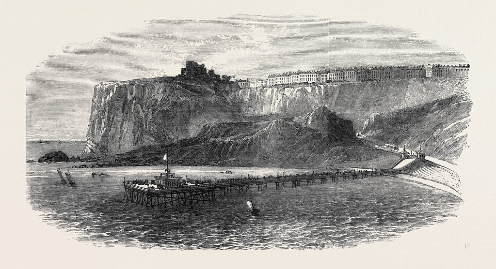 Detail of The New Pier at Scarborough UK 1869 by Anonymous