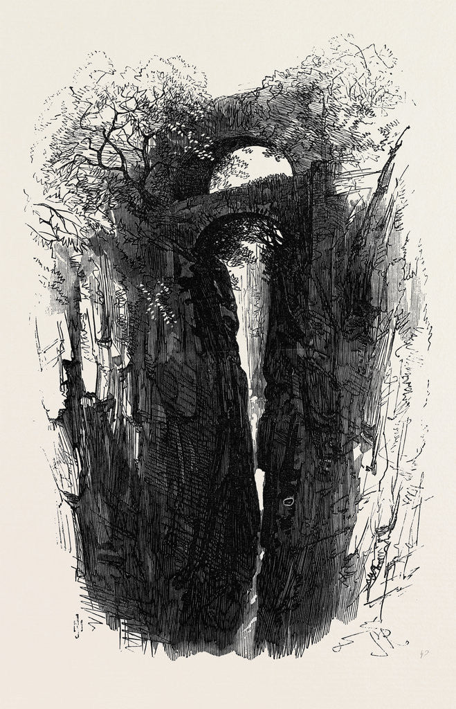 Detail of The Devon Valley Railway in Scotland: The Rumbling Brig 1869 UK by Anonymous