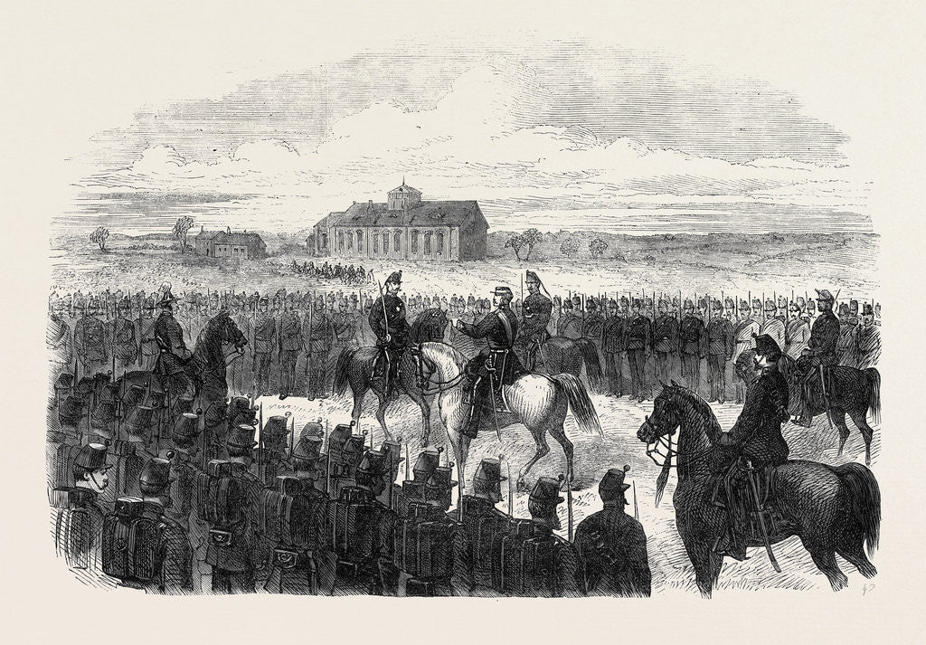 Detail of Inspection of the Essex Rifles (Militia) at Colchester UK 1869 by Anonymous