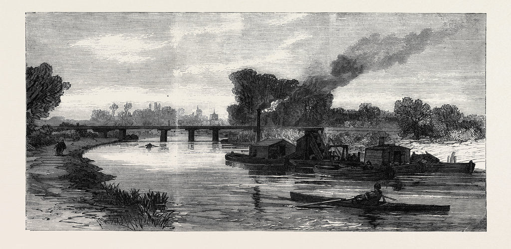 Detail of The Cam River Improvements: Dredging Near Cambridge UK 1869 by Anonymous