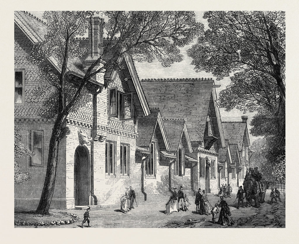 Detail of The New Elephant House in the Zoological Society's Gardens Regent's Park London UK 1869 by Anonymous