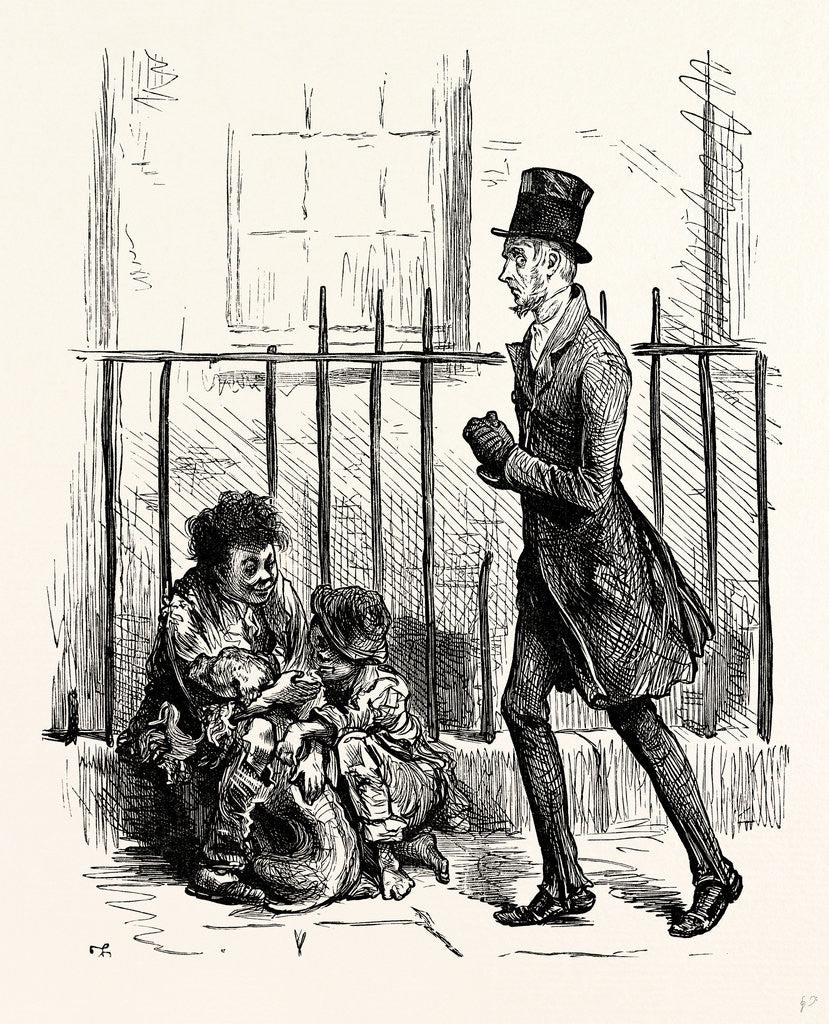 Detail of Charles Dickens Sketches by Boz Hurrying Along a by-Street Keeping As Close As He Can to the Area Railings a Man of About Forty or Fifty Clad in an Old Rusty Suit of Threadbare Black Cloth by Anonymous