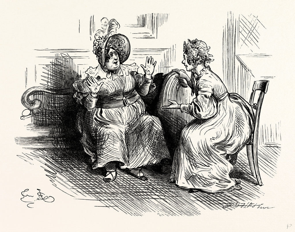 Detail of Charles Dickens Sketches by Boz Mrs. Bloss and Mis. Tibbs by Anonymous