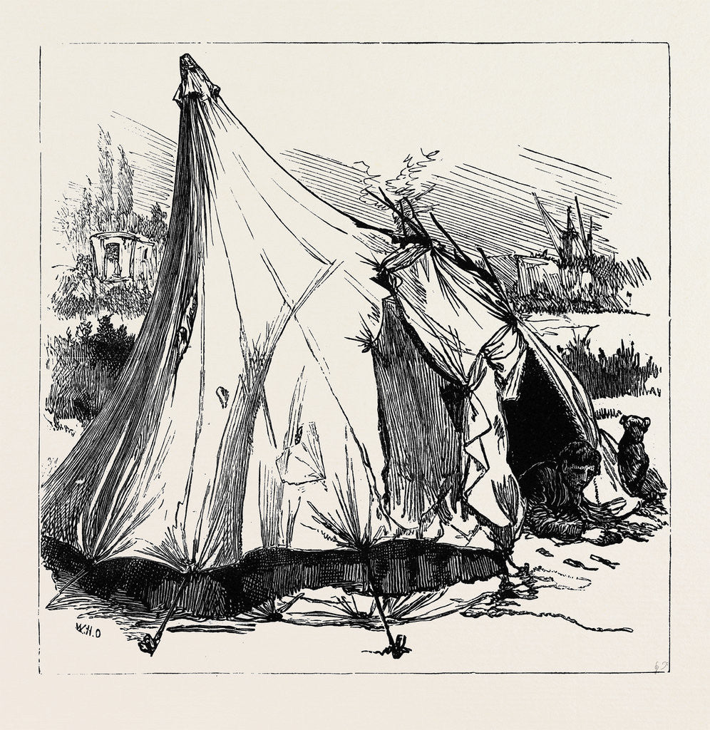 Detail of Gipsy Life Round London: Tent at Hackney Wick 1880 by Anonymous