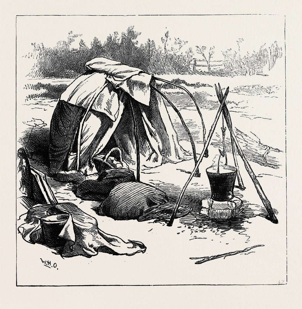 Detail of Gipsy Life Round London: Tent at Hackney 1880 by Anonymous