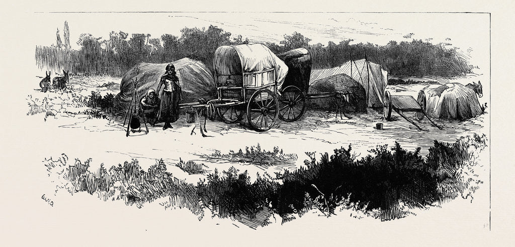 Detail of Gipsy Life Round London: Encampment at Mitcham Common 1880 by Anonymous