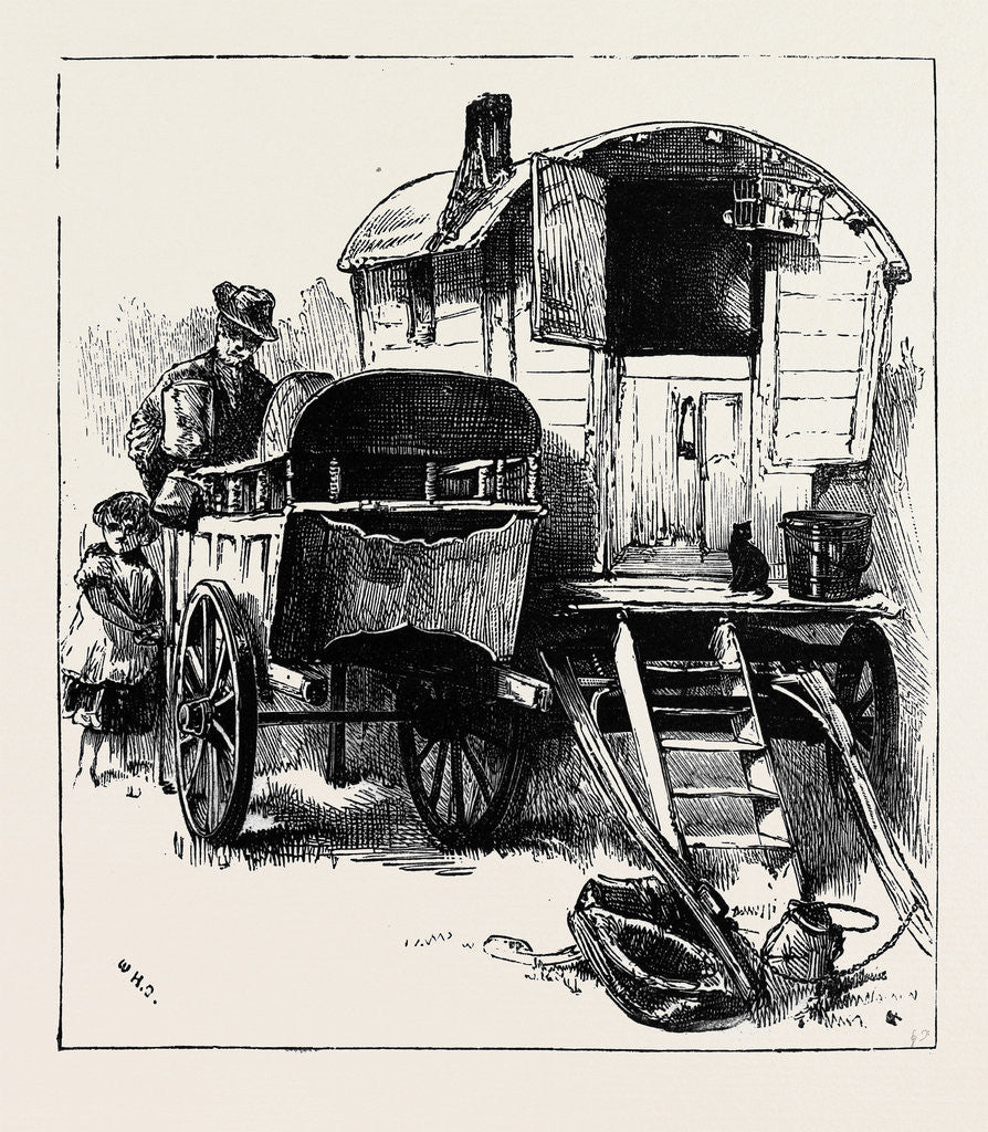 Detail of Gipsy Life Round London: Knife Grinder Hackney Wick 1880 by Anonymous