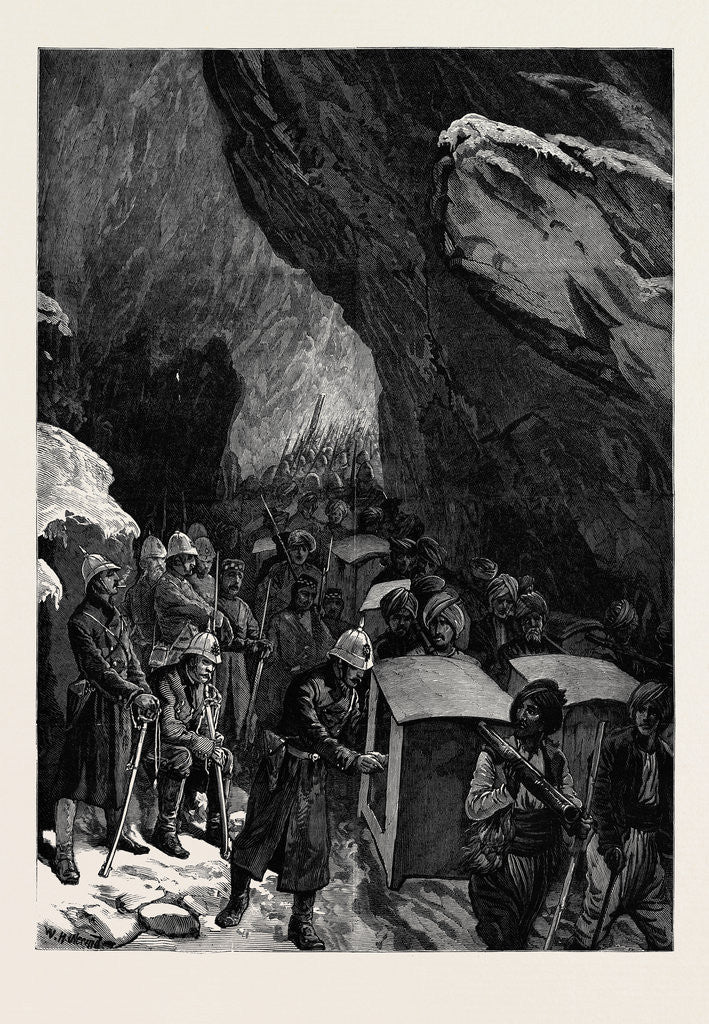Detail of The Afghan War: Hospital Dhoolies in the Jugdulluk Pass 1880 by Anonymous
