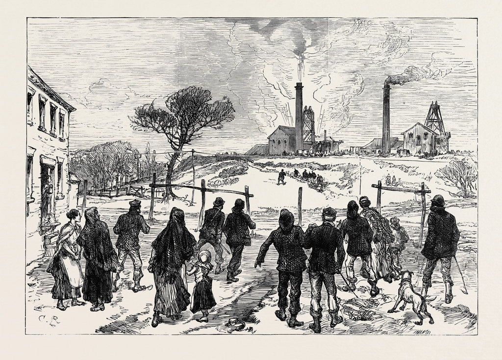 Detail of The Leycett Colliery Disaster Near Newcastle-Under-Lyne: The Explosion 1880 by Anonymous