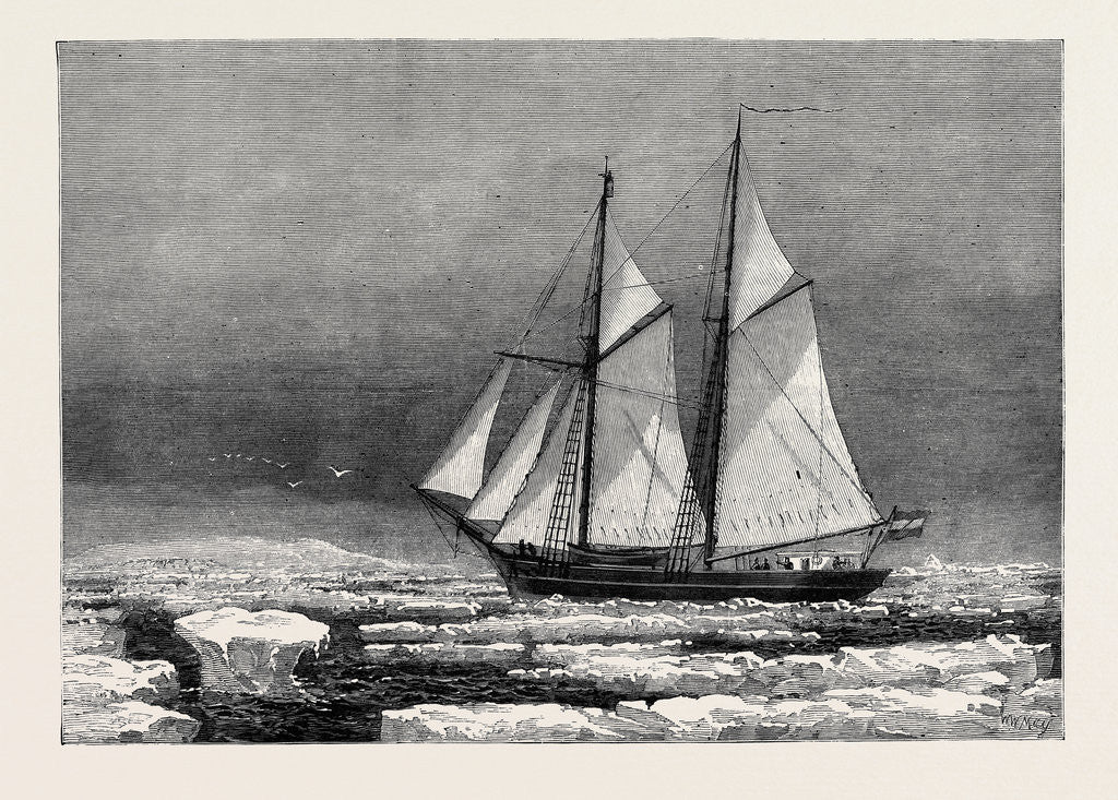 Detail of The Dutch Arctic Expedition: The Schooner Willem Barents Sighting Franz Joseph Land Sept. 7 1879 by Anonymous