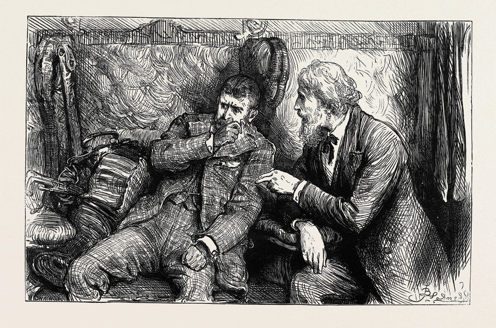 Detail of Mr. Vellumsom However Chanced to Meet the Duke Travelling Up to Town in a Railway Carriage by Anonymous