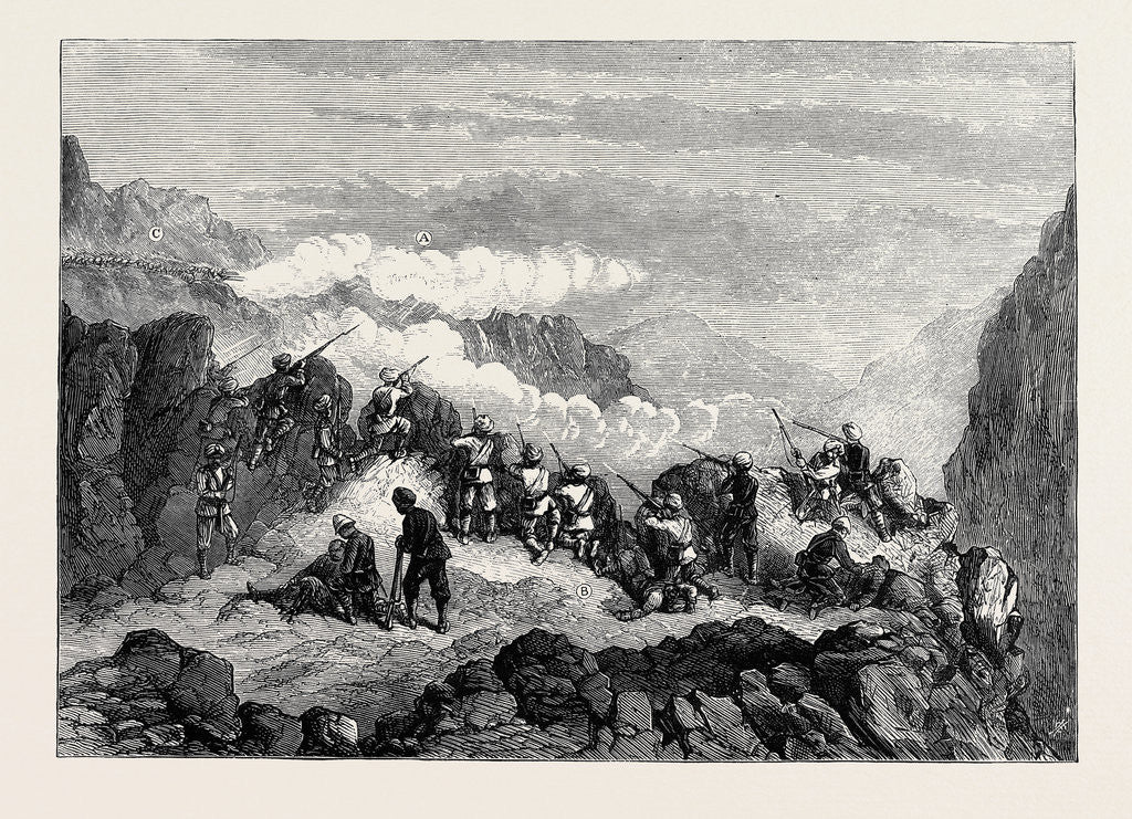 Detail of The Afghan War: Conflict with the Zaimukhts at Zawa Near the Kuram Valley by Anonymous