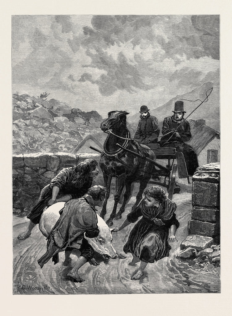 Detail of An Irish Obstructionist: A Sketch on the Road Connemara 1880 by Anonymous