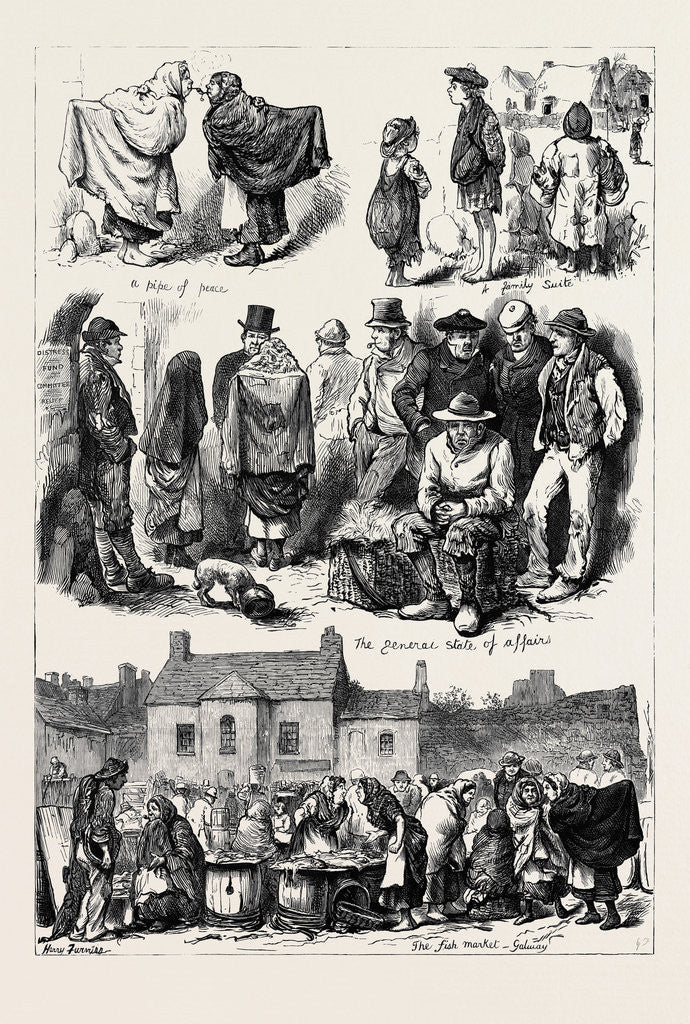 Detail of The State of Ireland: Sketches in Galway 1880 by Anonymous