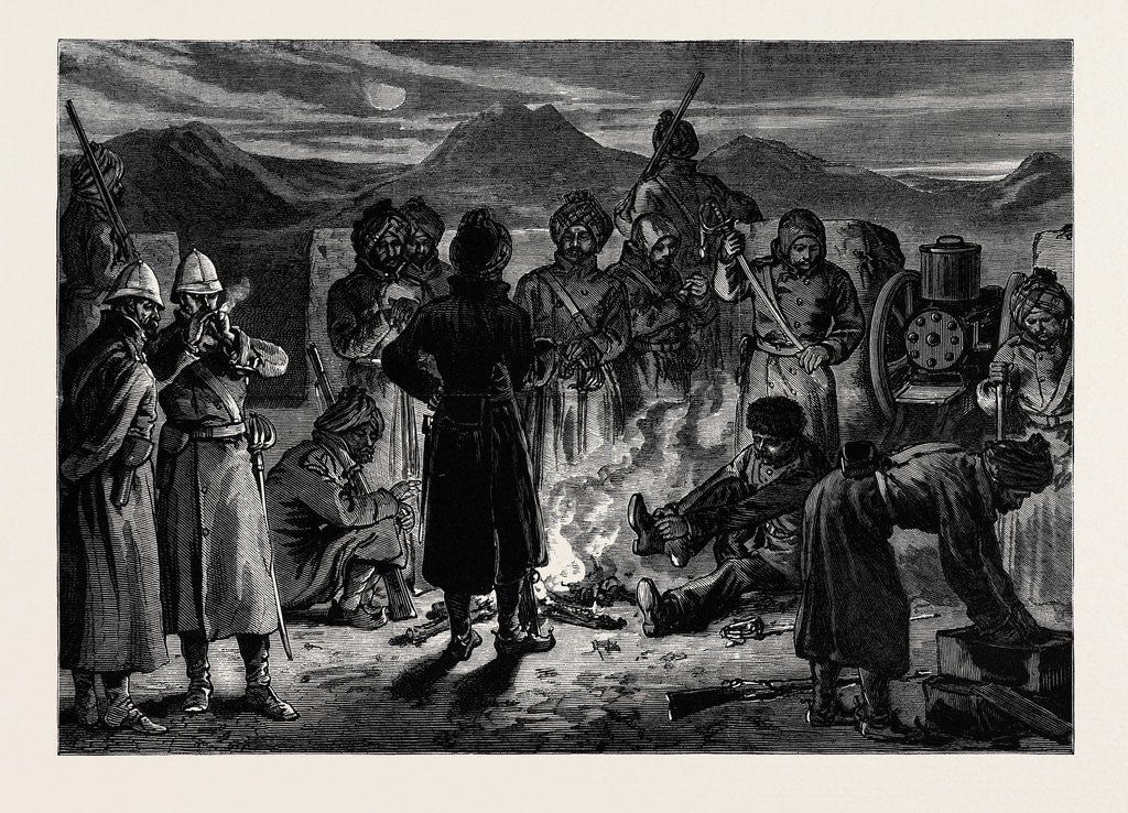 Detail of The Afghan War: Defence of the British Position at Sherpore Cabul: The Gatling Gun Bastion on Dec. 23 Preparing to Repel the Attack of the Ghazis 1880 by Anonymous