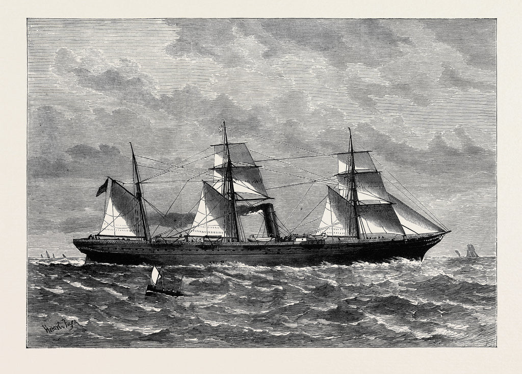 Detail of The Steamship Chimborazo of the Orient Line for Australia 1880 by Anonymous