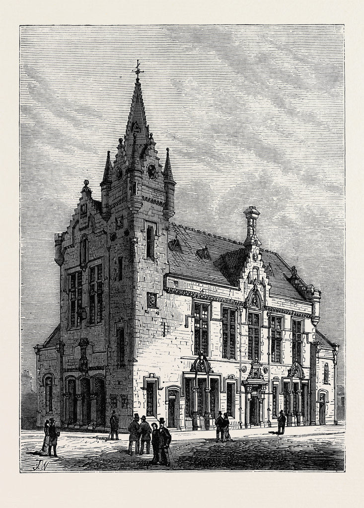 Detail of Crosshill and Govanhill Burgh Hall Near Glasgow Scotland 1880 by Anonymous